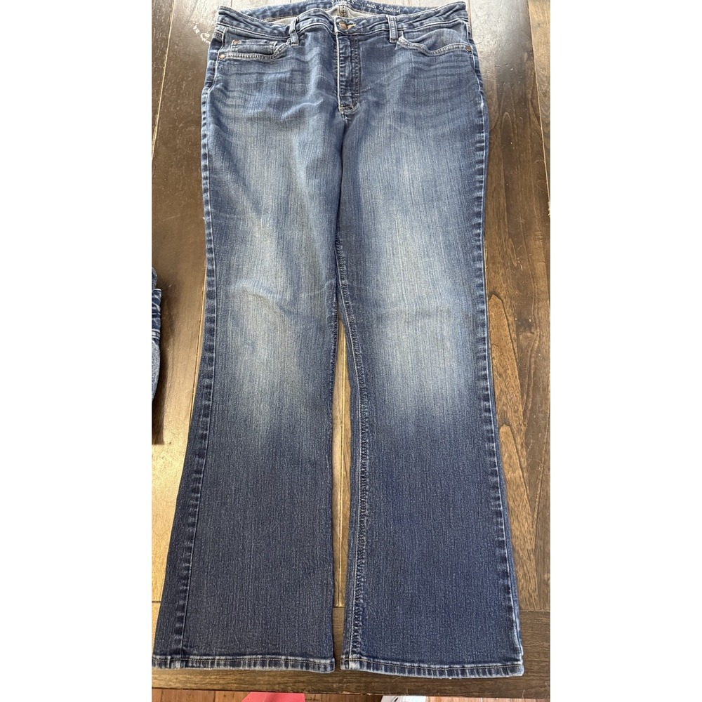 Riders By Lee Jeans Womens 18 Blue Medium Wash Mid Rise Bootcut Denim Stretch